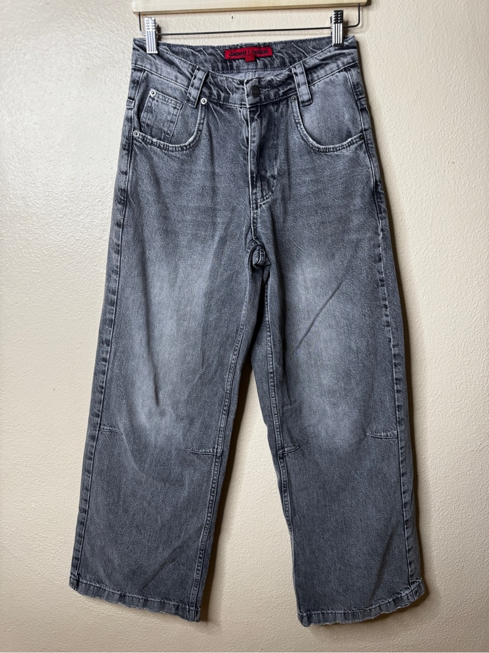 Jaded London Womens Size 26 Gray Acid Wash Wide Leg Baggy Jeans Y2K